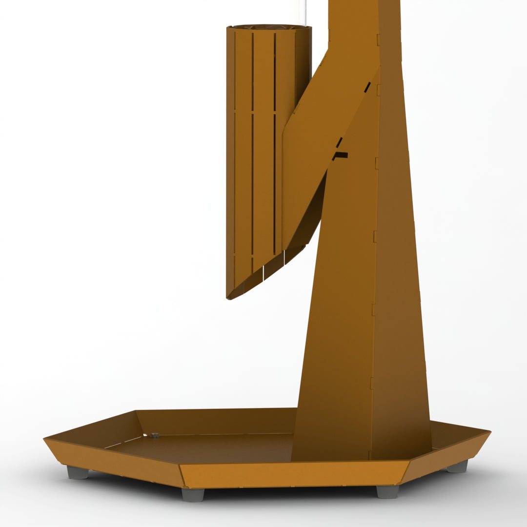 Terrassvärmare, pelletseldad, pelletsdriven, corten, Heta, mafcnc.se